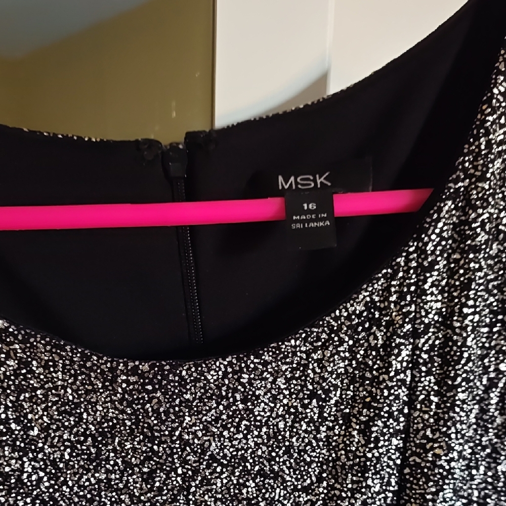 MSK Black and White Patterned Dress